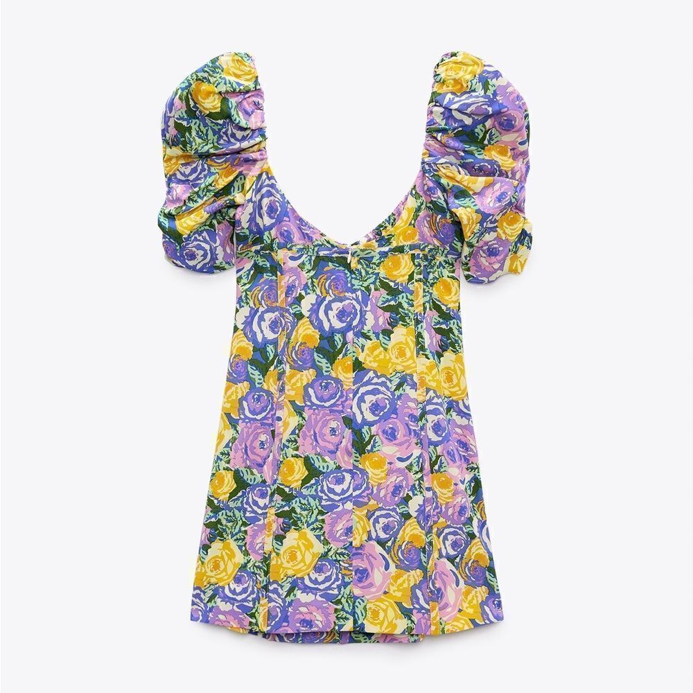 ZARA PRINTED CORSET STYLE DRESS - Picture 8 of 8
